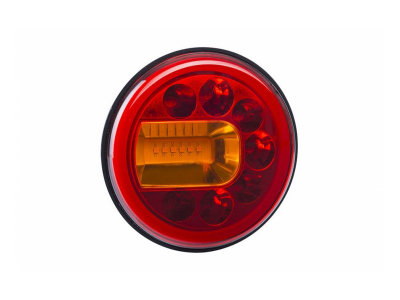 Lampa zespolona tylna HOR 96A - LUNA, diodowa 12/24V, lewa (wersja naścienna, światło pozycyjne, hamowania i kierunkowskaz, przewód okrągły 4x0,5 mm2,